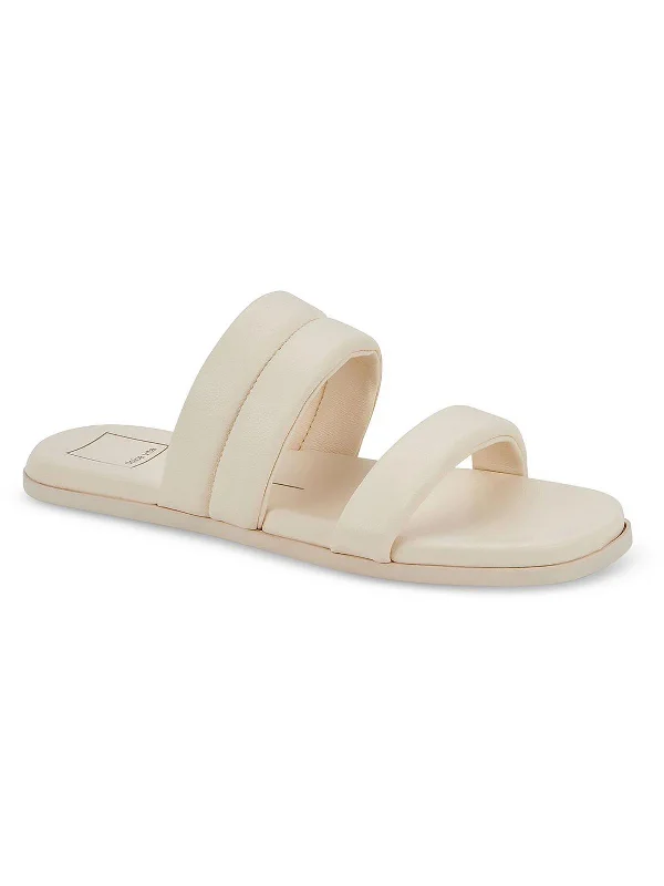 Adore Womens Leather Slip On Slide Sandals