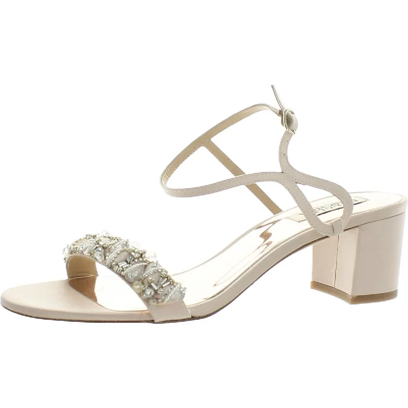 Badgley Mischka Womens Tanessa Satin Slingback Sandals