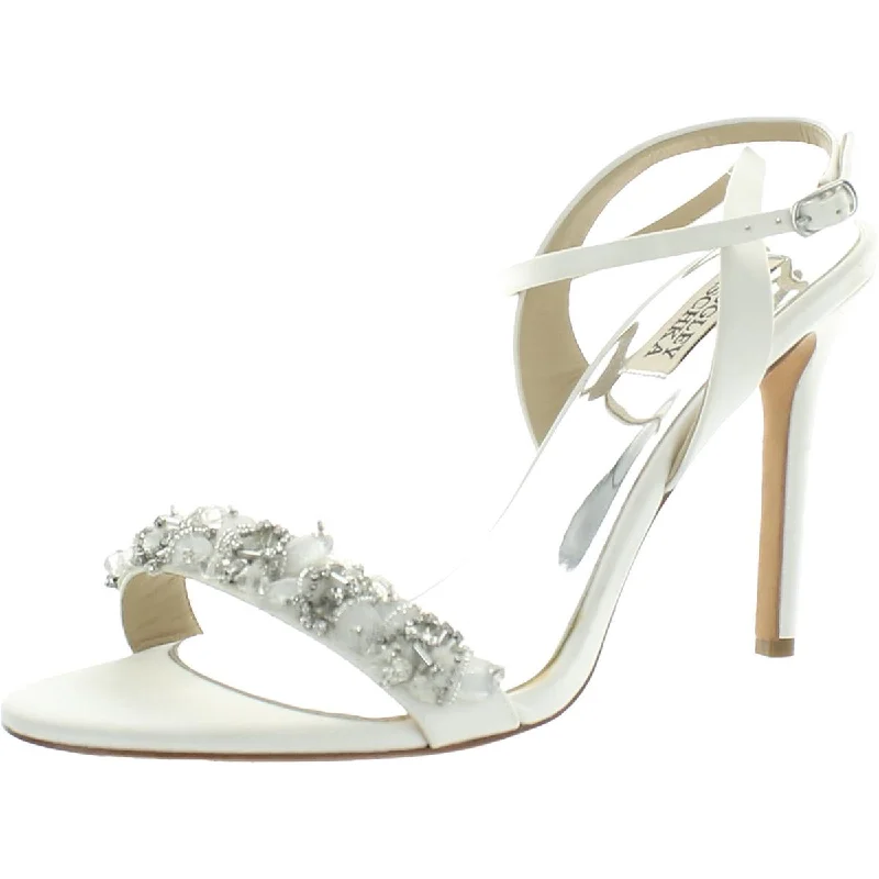 Badgley Mischka Womens Taryn Satin Slingback Sandals