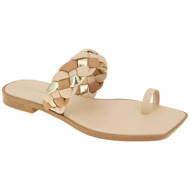 BCBGeneration Womens Lettie Faux Leather Slide Sandals