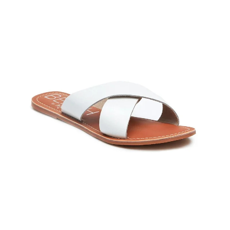 Beach by Matisse Womens Pebble Leather Slip On Flat Sandals