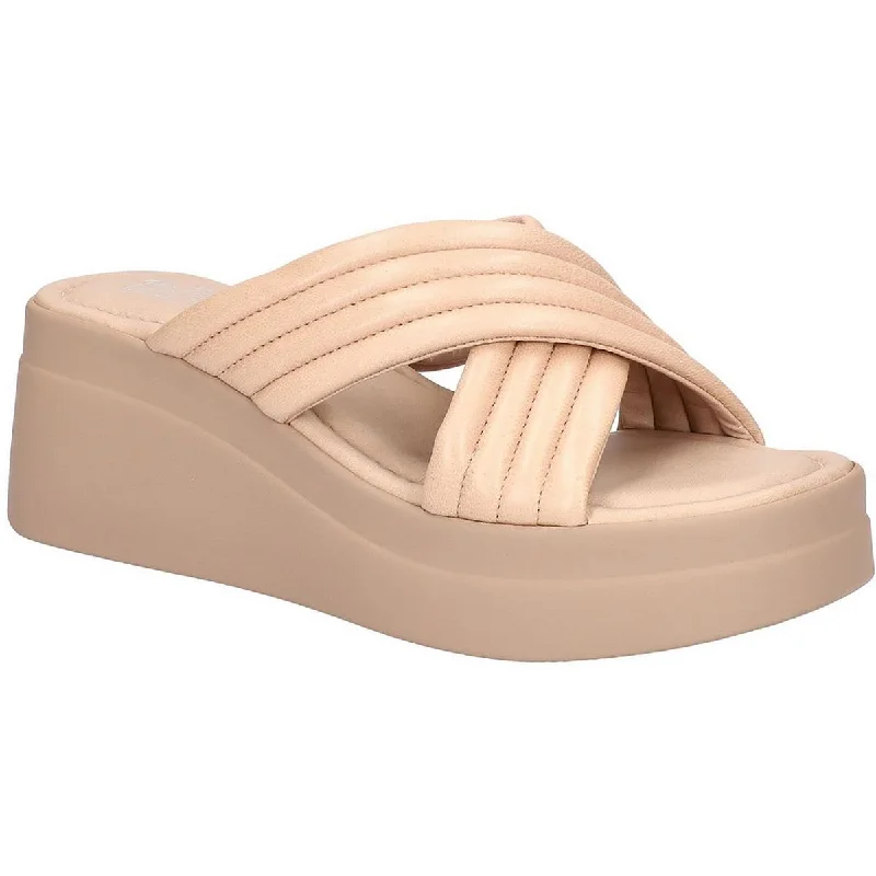 Bella Vita Womens Maz-Italy Criss-Cross Front Quilted Wedge Sandals