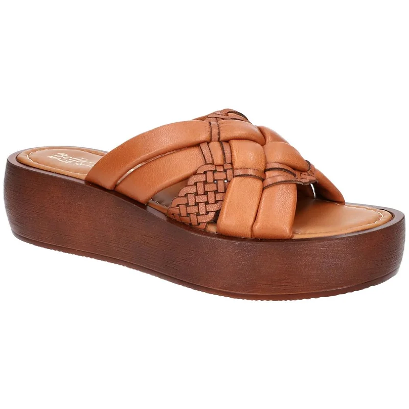 Bella Vita Womens Ned Italy Leather Woven Flatform Sandals