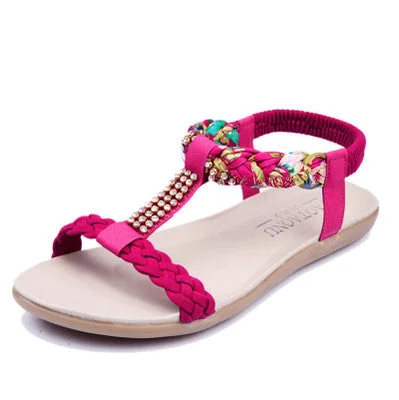 Bohemian Women Sandals Fashion Flip Flops Women Shoes  Summer Flat Sandals Fashion Beach Sandals Ladies Shoes