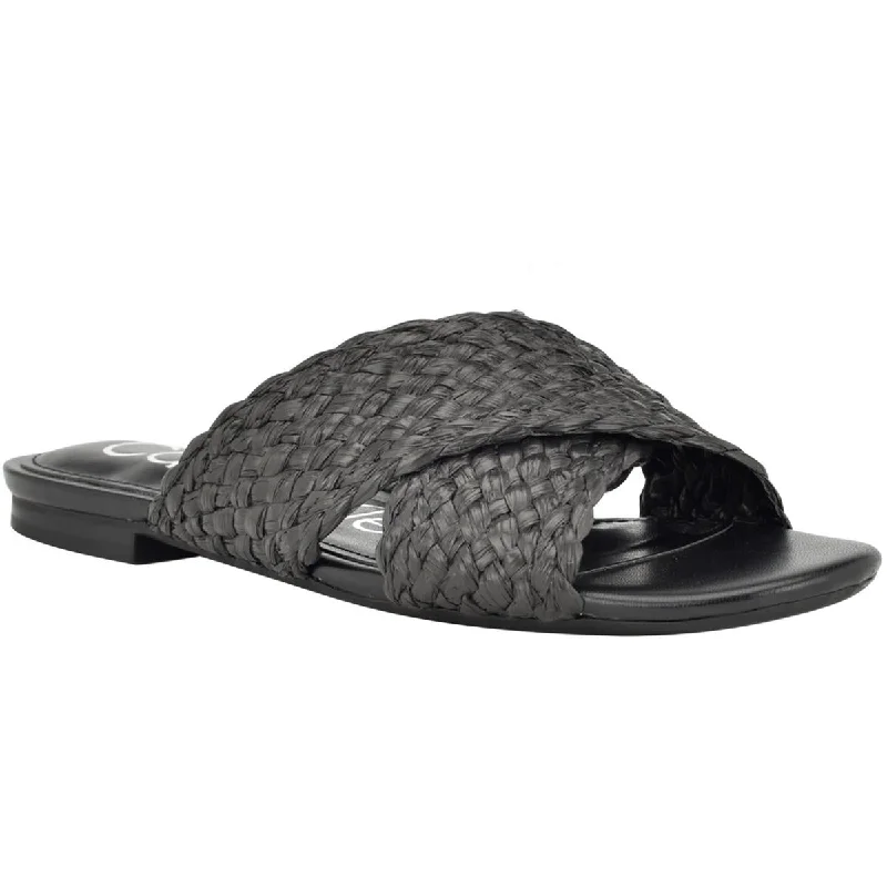 Calvin Klein Womens June2 Slip On Flat Slide Sandals