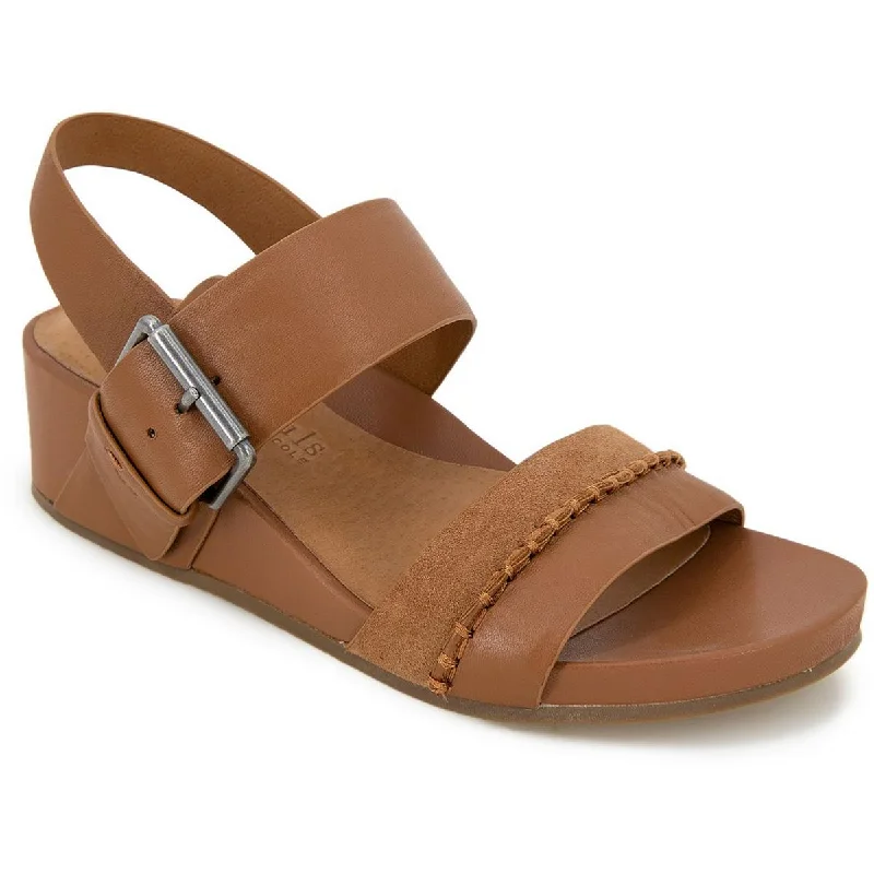 Gentle Souls by Kenneth Cole Womens Giulia Leather Slip On Wedge Sandals