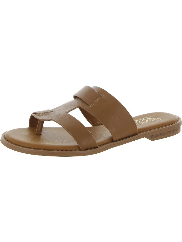 Gretta Womens Leather Thong Slide Sandals