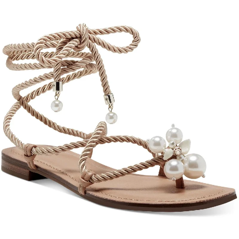 INC Womens Jerzi Rope Embellished Flat Sandals