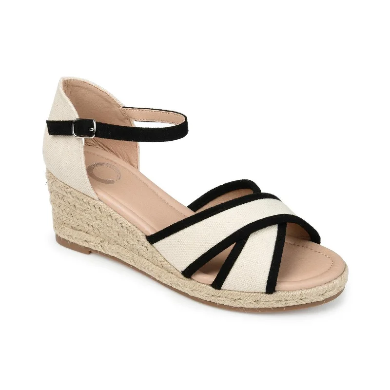 Journee Collection Womens Brene Open Toe Buckle Wedge Sandals