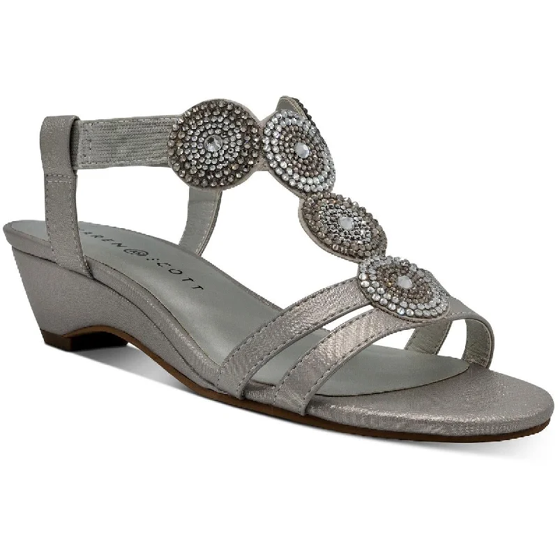 Karen Scott Womens Catrinaa Faux Leather Embellished Evening Sandals