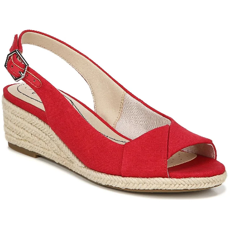 LifeStride Womens Socialite Canvas Slingback Sandals