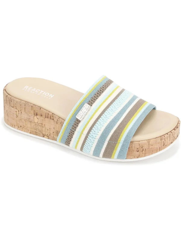 Malia Stretch Multi Womens Cork Slip On Slide Sandals