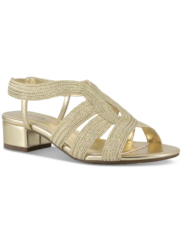 Nathena Womens Glitter Slingback Strappy Sandals