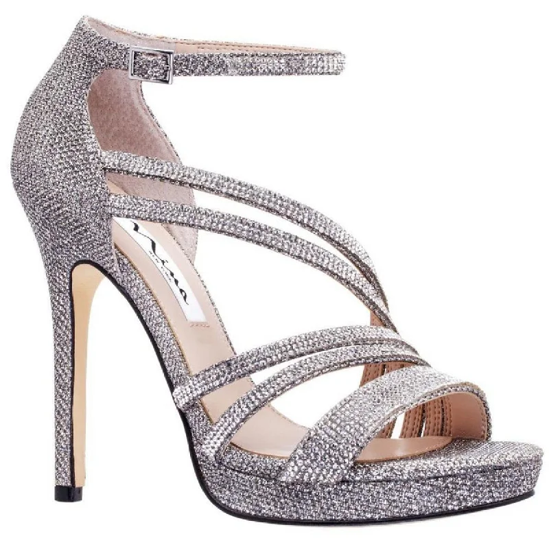 Nina Womens Freyja Glitter Rhinestone Dress Sandals