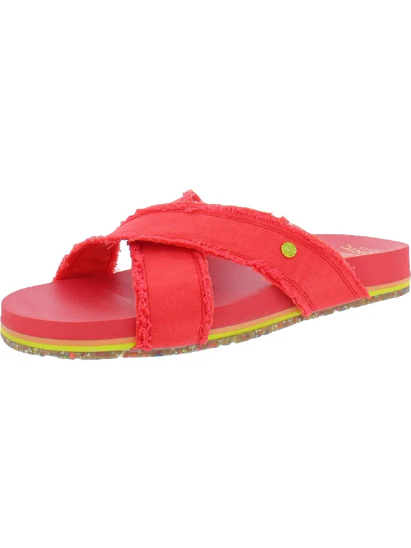 Panama Womens Canvas Slip On Slide Sandals