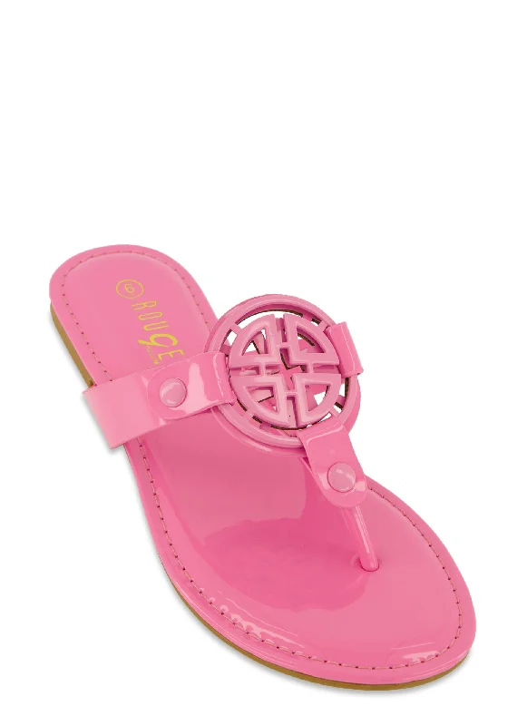 Geo Pendant Thong Slide Sandals