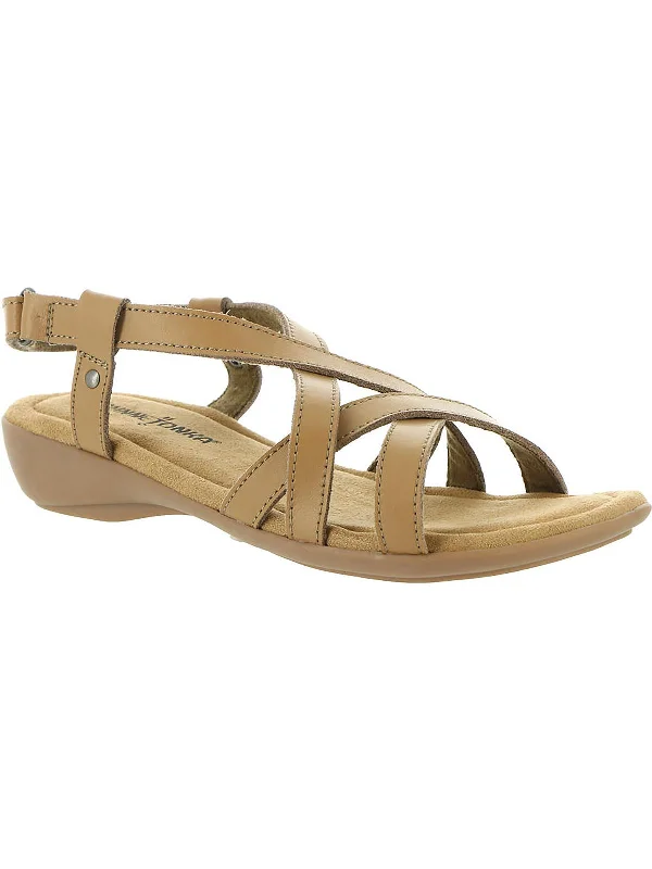 Sunny Slingback Womens Leather Strappy Flat Sandals