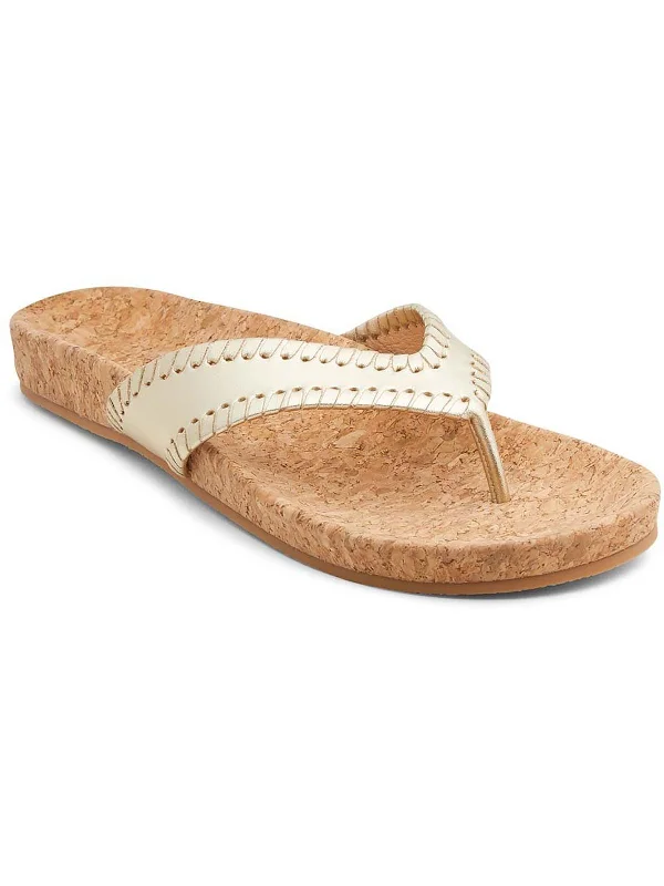 Thelma Comfort Womens Leather Slip-On Thong Sandals