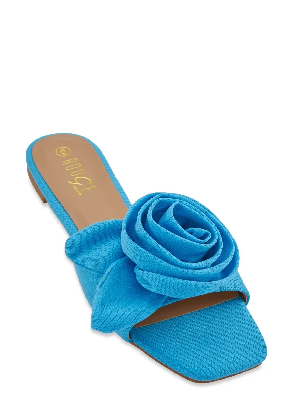 Rose Band Slide Sandals