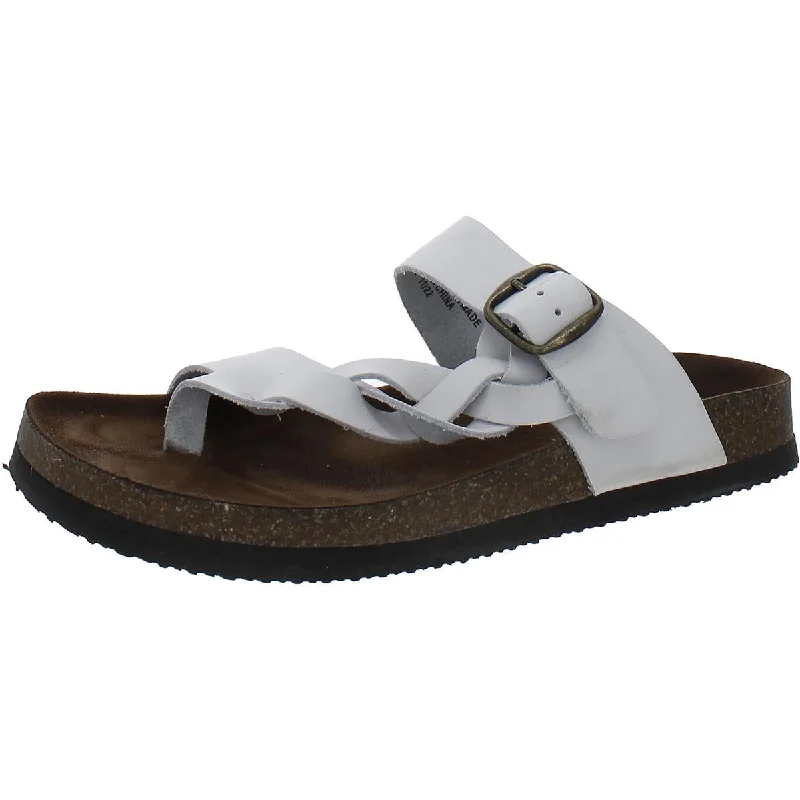 White Mountain Womens Crawford Braided Leather Thong Sandals