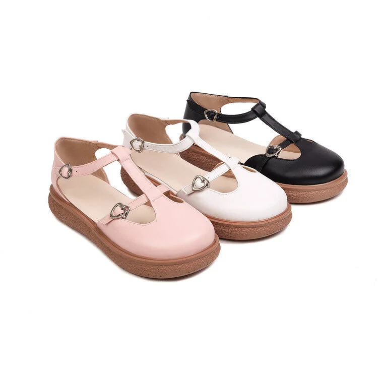 Women's's Lolita Round Toe T Strap Flat Sandals