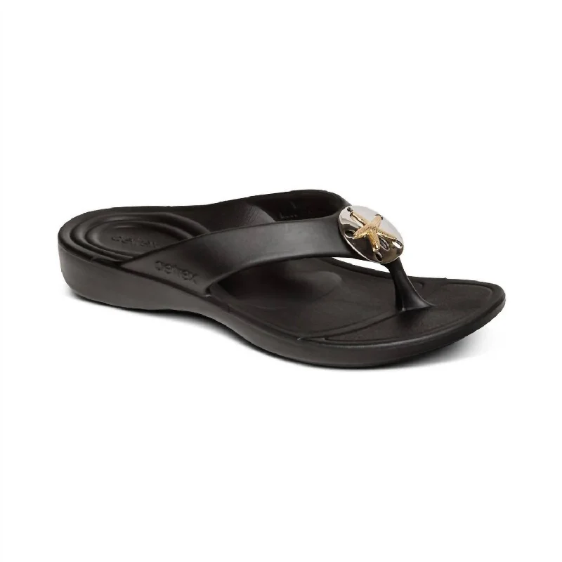 Women's Maui Starfish Orthotic Flip Sandals In Black