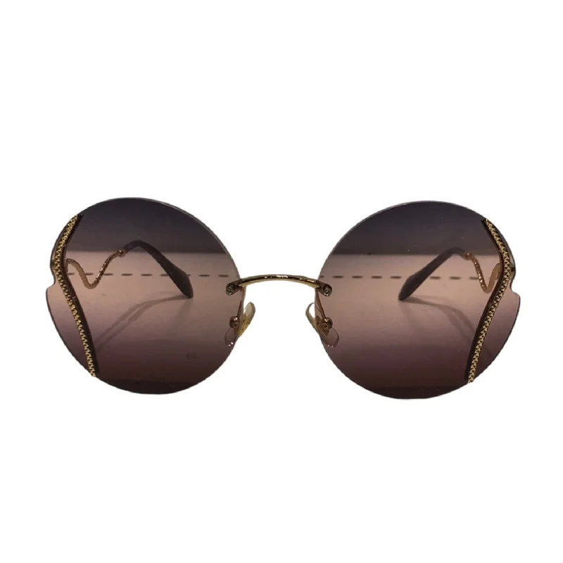 MIU MIU/Sunglasses/Plastic/PPL/round with gold sunglasses