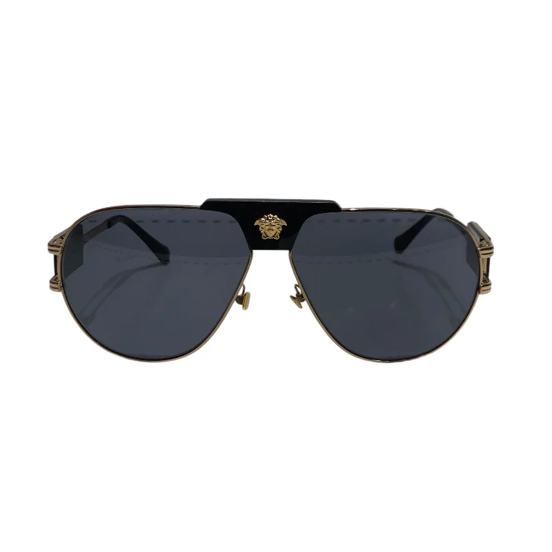 VERSACE/Sunglasses/Plastic/BLK/GOLD AVIATORS