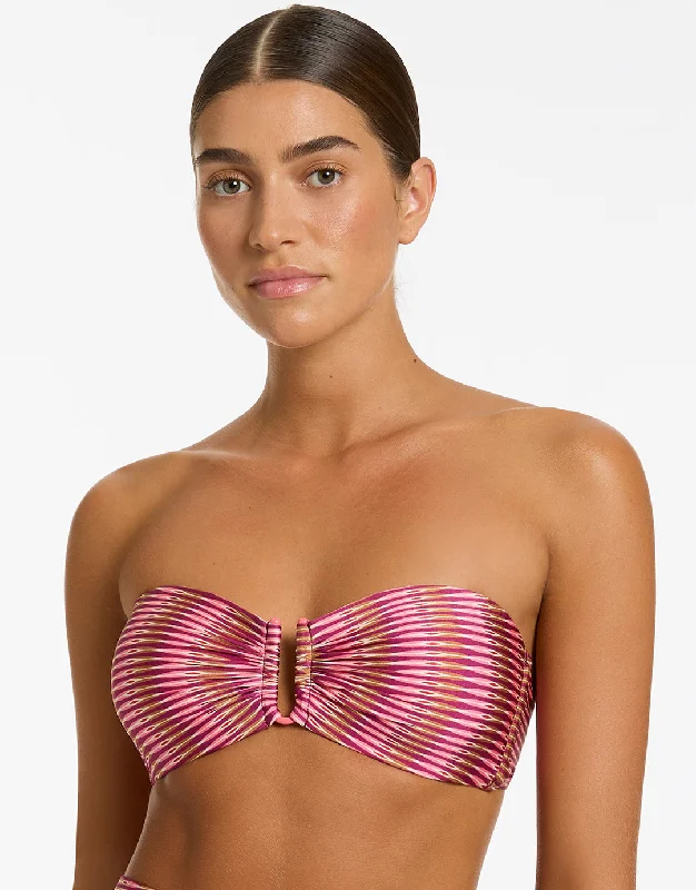 Alessia Geo Bandeau Bikini Top - Peony