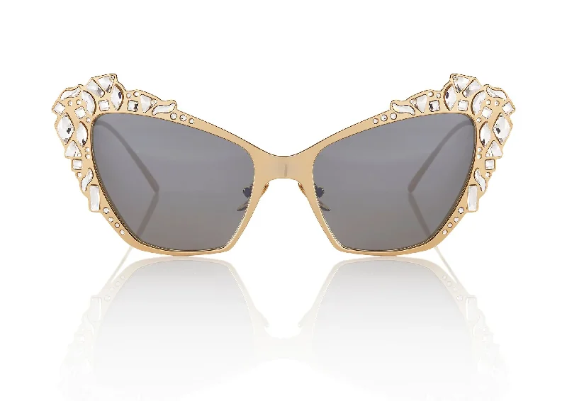 CALVI X Tina Leung Sunglasses | Gold with Crystals