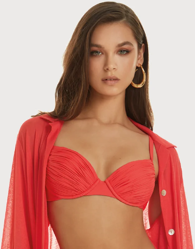 Ceylan Underwired Bikini Top - Lava