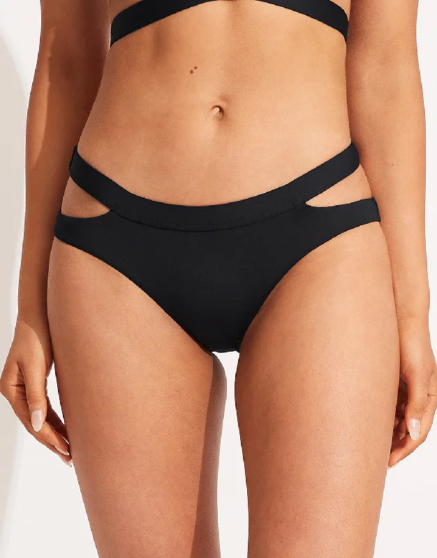 Collective Split Band Hipster Bikini Pant - Black