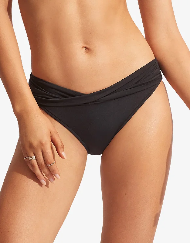 Collective Twist Band Hipster Bikini Pant - Black