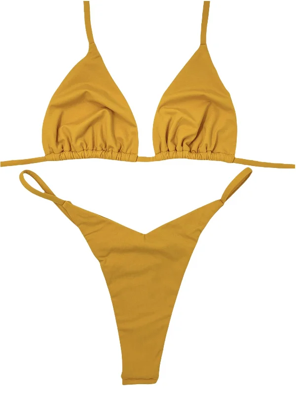 HARVEST V THONG BOTTOM- BUTTERSCOTCH