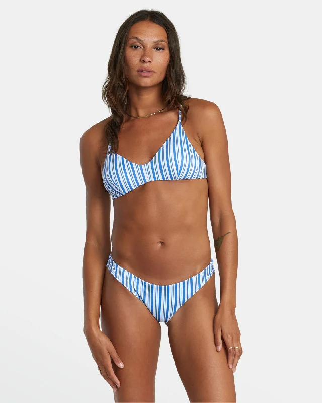 Cross Back Tie Bralette Bikini Top - Blue Yonder