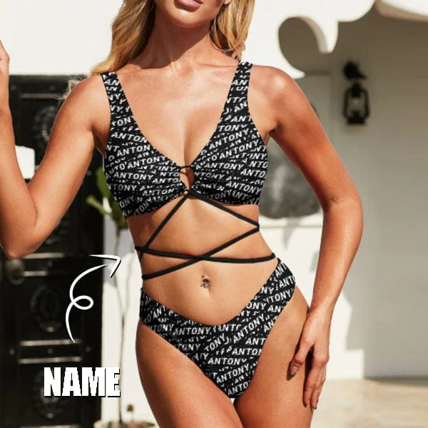 Custom Name Seamless Sexy String Bikini Personalized Husband Bikini Swimsuit Honeymoons For Her