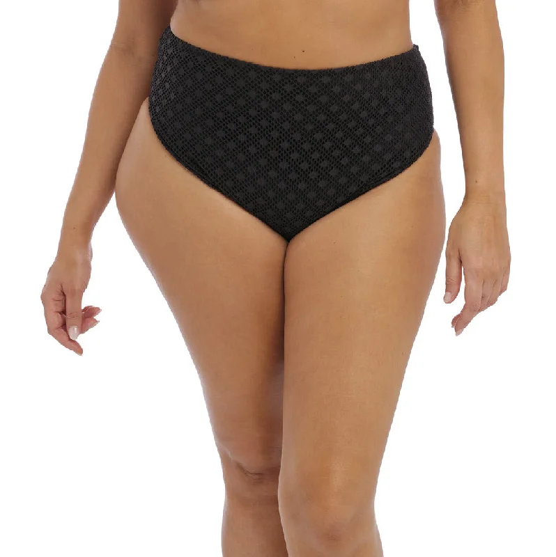 Elomi Swimwear Bazaruto Black Mid Rise Brief Bikini Bottom 800672