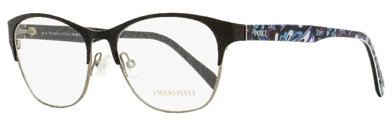 Emilio Pucci Women's Oval Eyeglasses EP5029 001 Black/Ruthenium 53mm