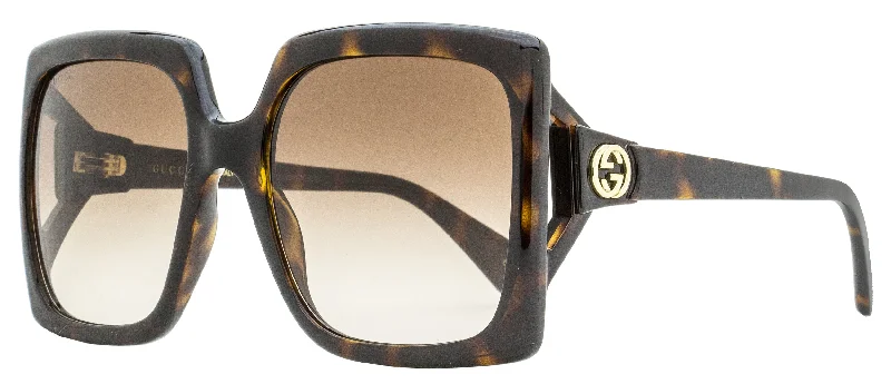 Gucci Women's Square Sunglasses GG0876S 002 Dark Havana 60mm