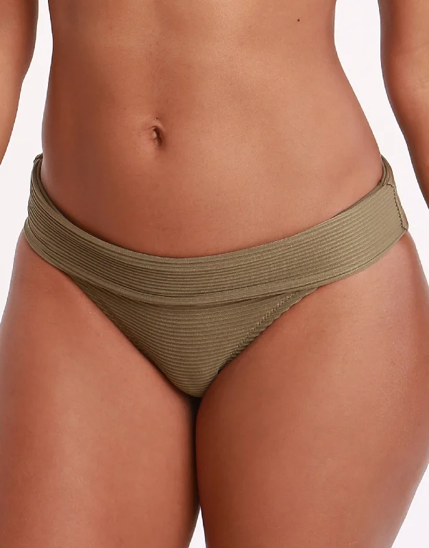 Venice Fold Over Bikini Bottom - Khaki