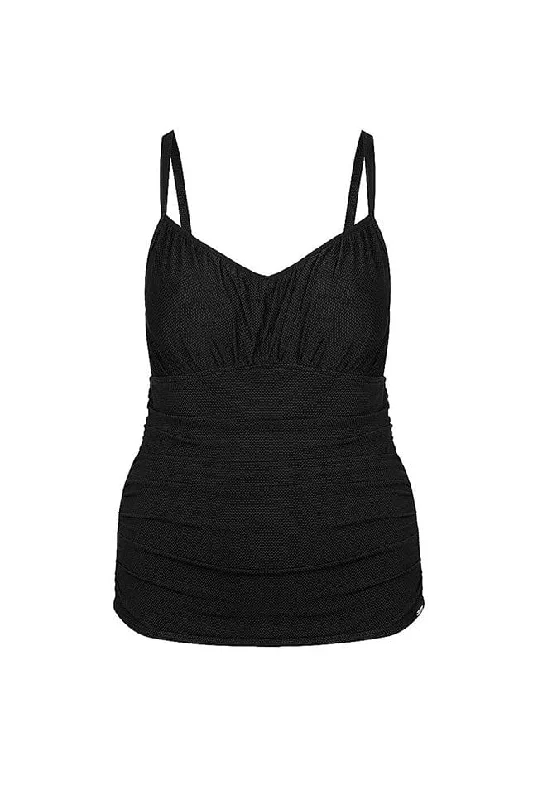 Honey Comb Black Underwire Tankini Top