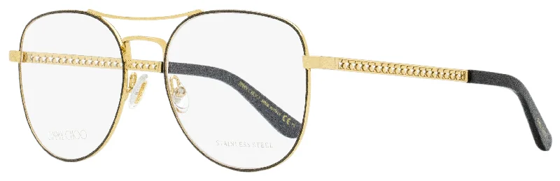 Jimmy Choo Women's Aviator Eyeglasses JC200 VUE Gold/Black 54mm