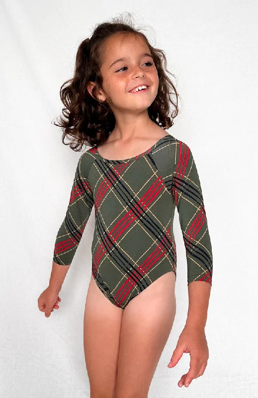 Keiki L'Amour Scottish Plaid Long Sleeve One Piece