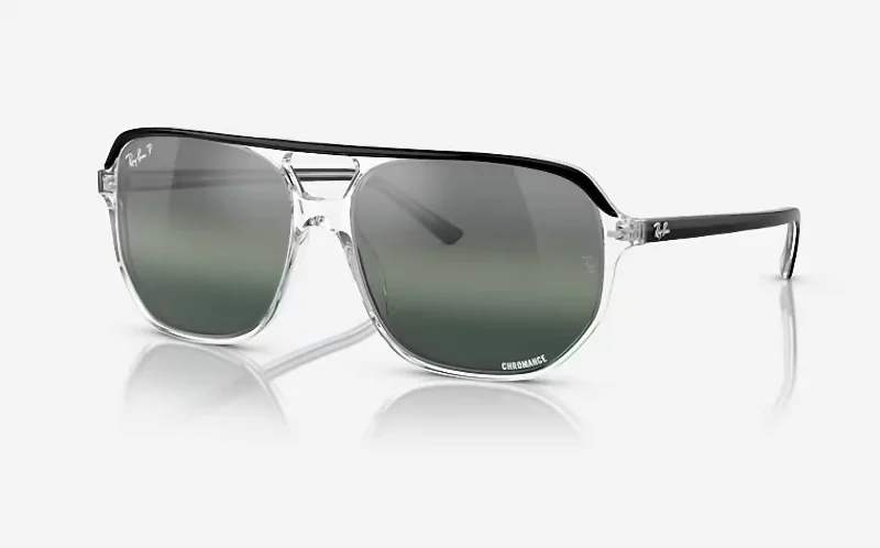 Men's Bill One Sunglasses In Polished Black On Transparent