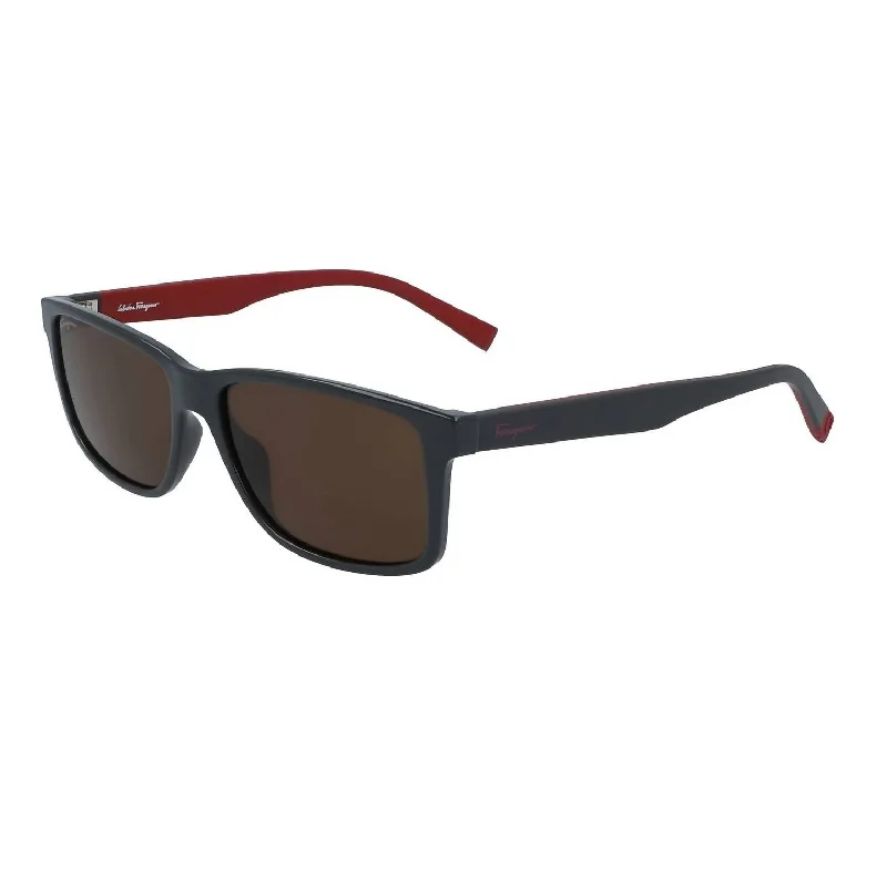 Men's Sf938S Sunglasses In Dark Grey/red / Amber