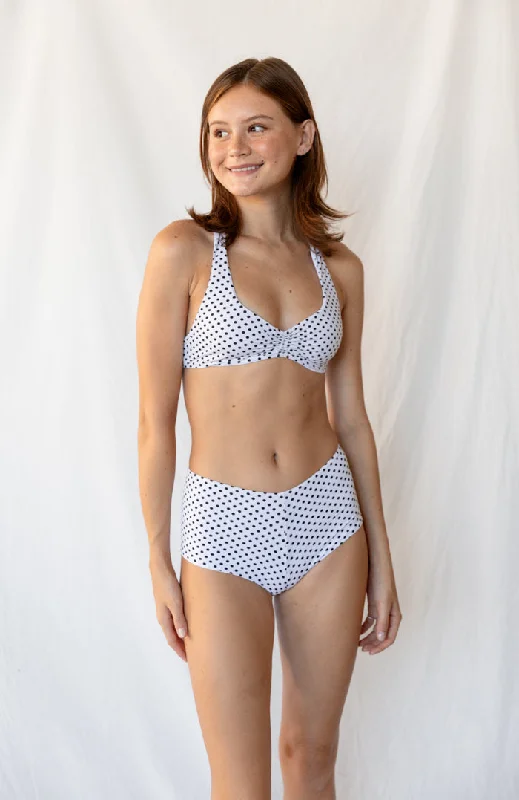 80’s Muse Noir and Blanc High Waist Full Coverage Bikini Bottom