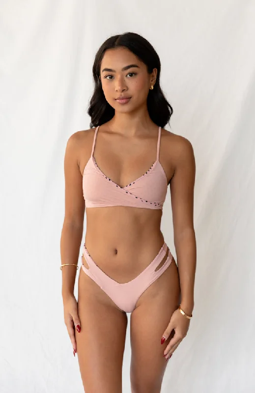 80’s Muse Pink Glamour Double Strap Bikini Bottom