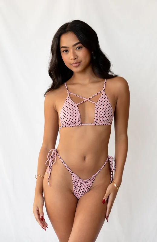 80’s Muse Rosewater Dots Double Loop String Bikini Bottom