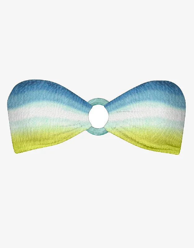 Ombre Flow Bandeau Bikini Top - Aqua Shades