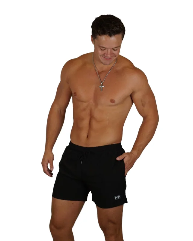 PAPI MEN TRUNKS 5.5" & 7.5" STRETCH-BLACK